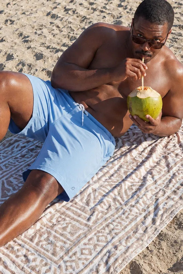 The Belly Flop | Blue and Green Ball Hammock® Pouch 8" Swim Trunks