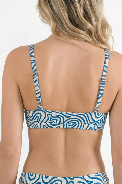 The Rio Grande | Abstract Navy Line Boob Hammock™ Triangle Bralette
