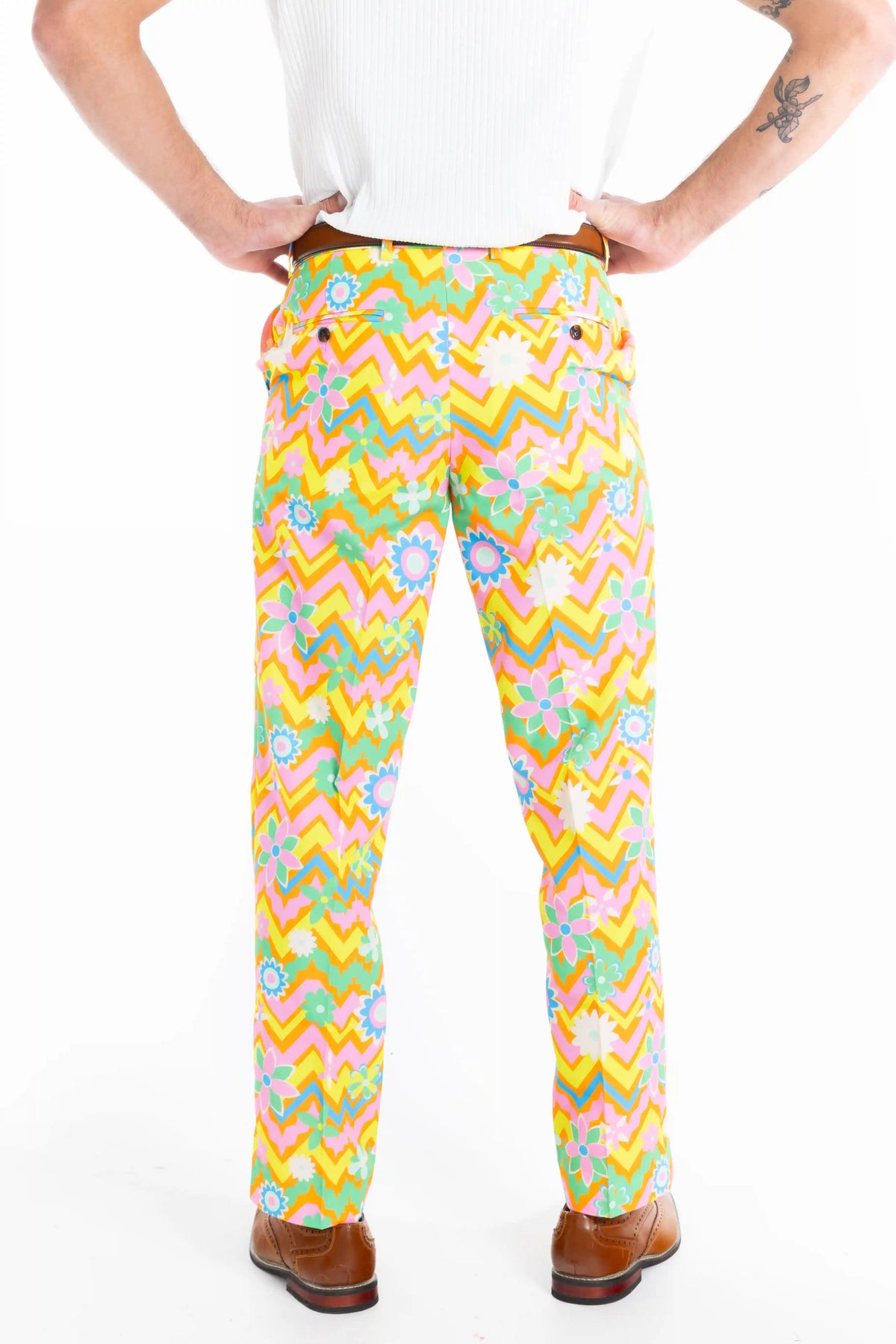 The Solar Flower | Trippy Floral Suit Pants