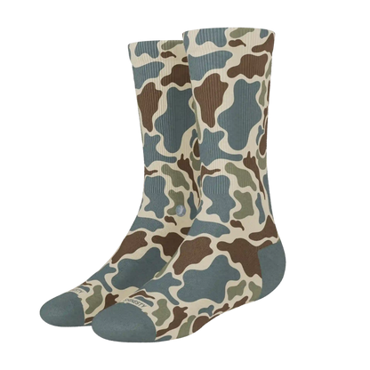 The Blender | Grey Duck Camo Heel Hammock™ Crew Socks