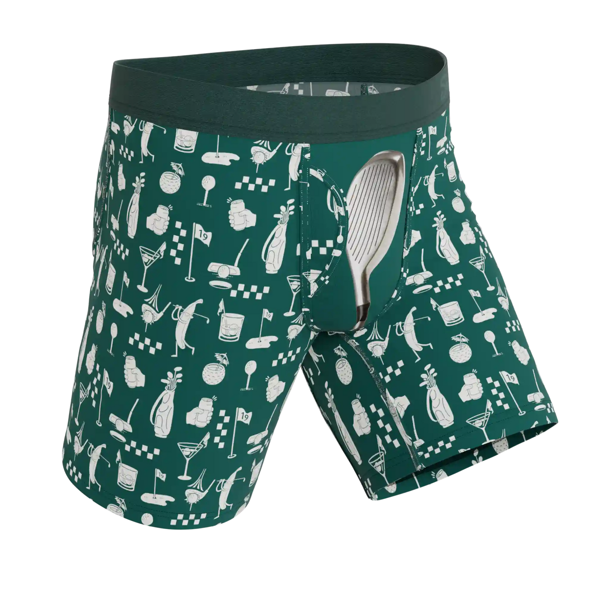 The Mulligan | Green Golf Ball Hammock® Boxer - Long Leg