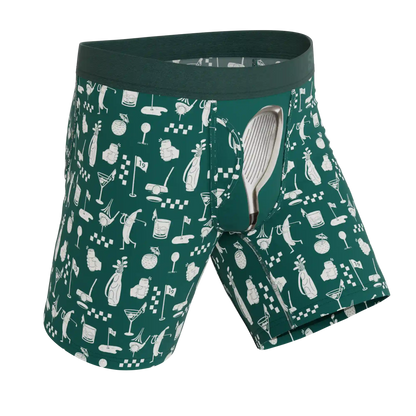 The Mulligan | Green Golf Ball Hammock® Boxer - Long Leg
