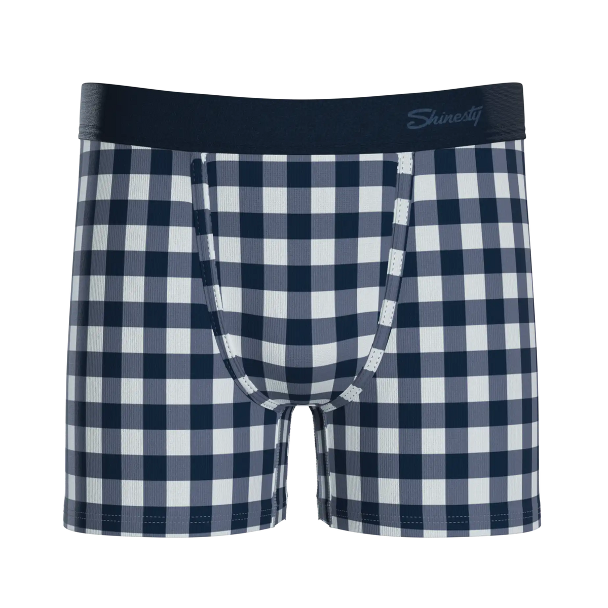 The Mad for Plaid | Navy Gingham Youth Boxer Briefs