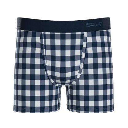 The Mad for Plaid | Navy Gingham Youth Boxer Briefs