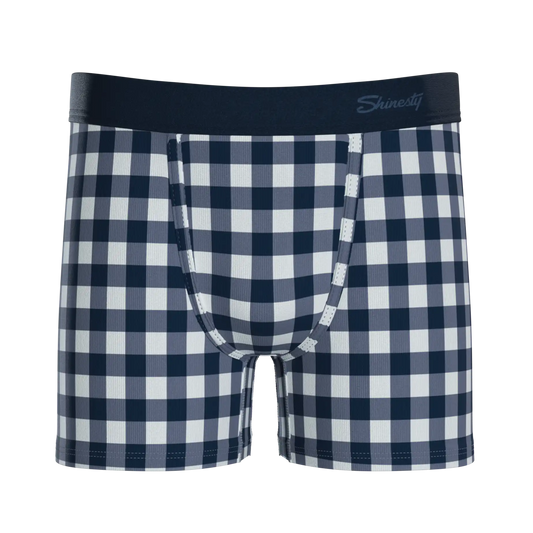 The Mad for Plaid | Navy Gingham Youth Boxer Briefs