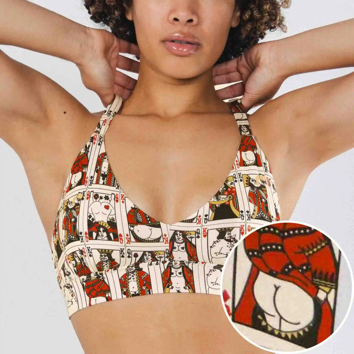 The Bottomless Blackjack | Vintage Playing Cards Boob Hammock™ Plunge Bralette