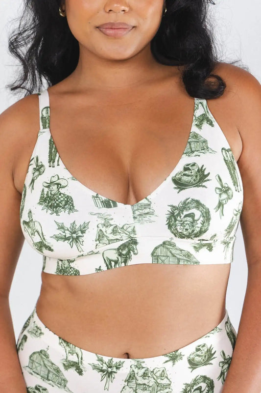 The Western Wonderland | Western Toile Boob Hammock™ Plunge Bralette