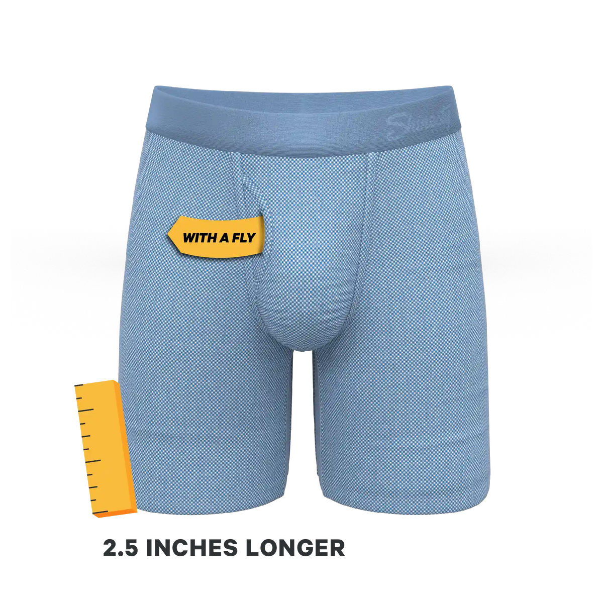 The Chambray All Day | Blue Chambray Ball Hammock® Boxer - Long Leg