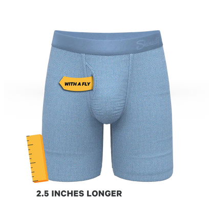 The Chambray All Day | Blue Chambray Ball Hammock® Boxer - Long Leg