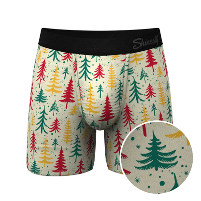 The Pine Tree Playboy | Retro Christmas Trees Ball Hammock® Pouch Underwear