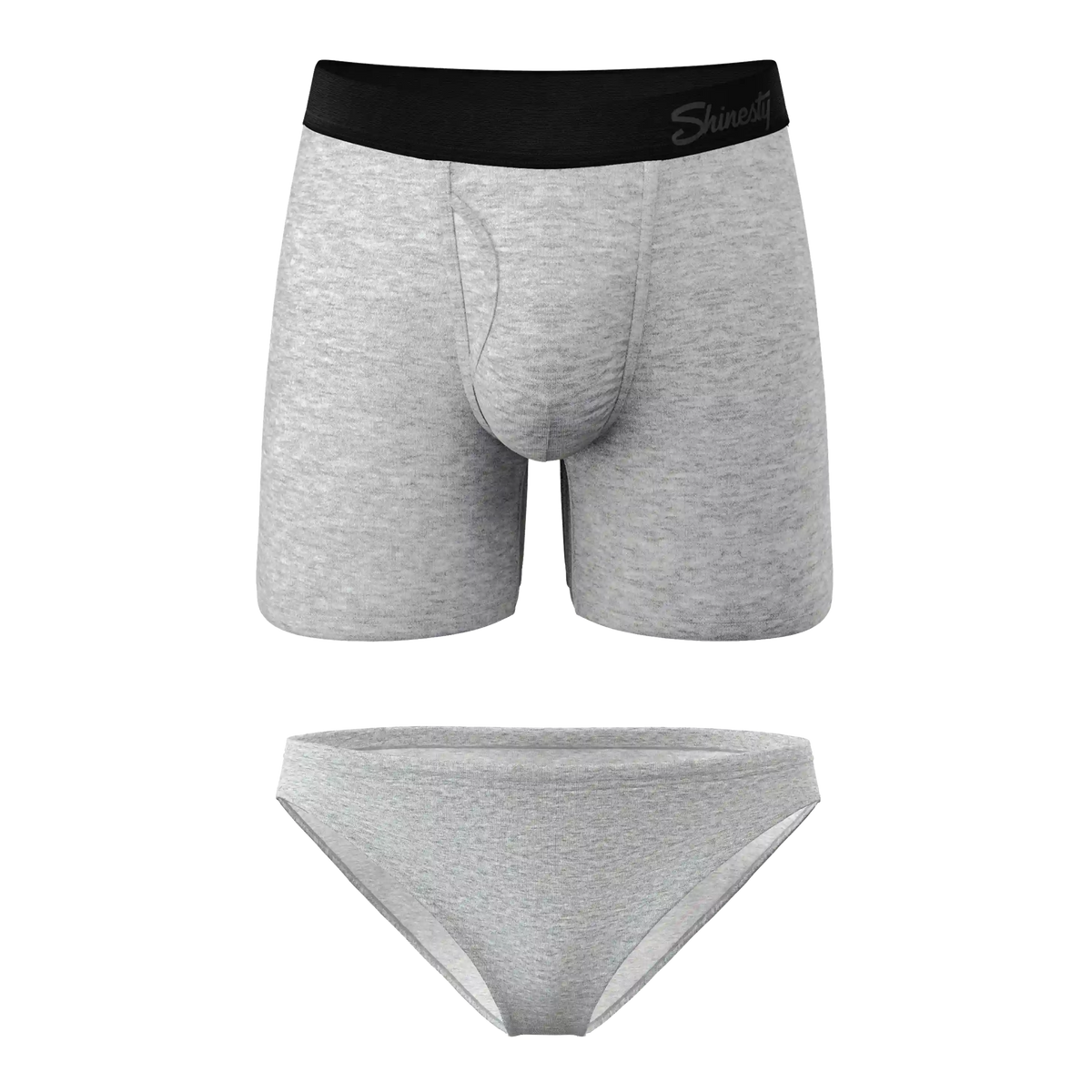 The Intramural Champ | Grey Bikini and Ball Hammock® Boxer With Fly Matching Couples Underwear Pack