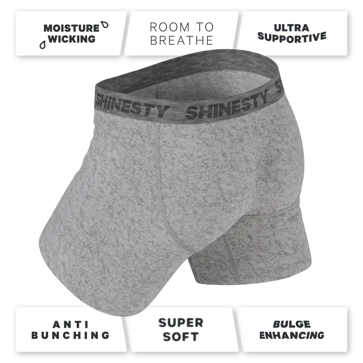 The Flintstone | Heather Grey and Black Ball Hammock® Pouch Underwear