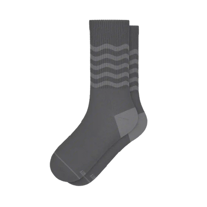 The Sleek | Gray Waves Heel Hammock™ Crew Socks
