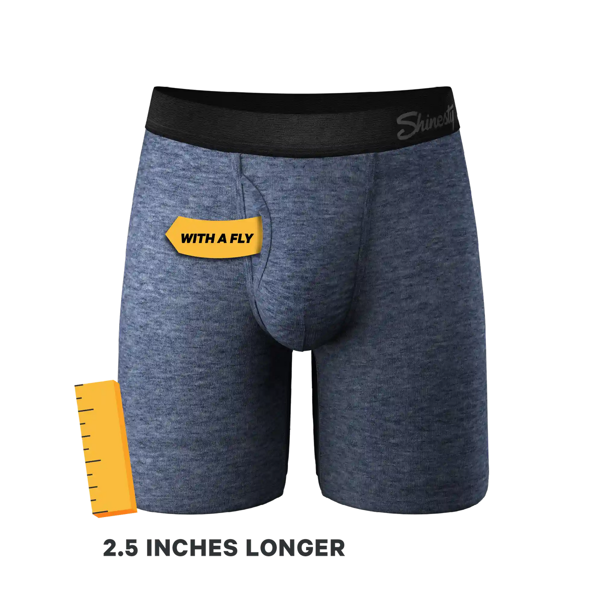 The Blueberry | Blue Heather Ball Hammock® Boxer - Long Leg