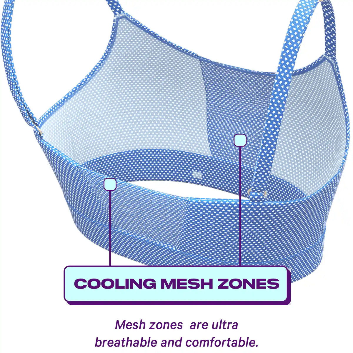 The Manhattan Mama | Light Blue Stars paradICE™ Boob Hammock™ Cooling Bralette