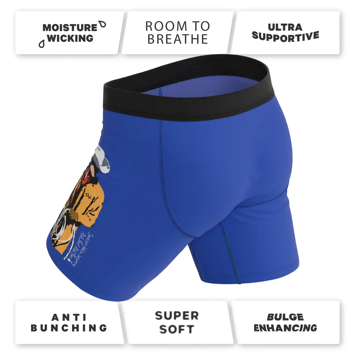 The Jackson | Blue Cowboy Shinesty x Diamond Cross Ranch Ball Hammock® Boxer - Long Leg