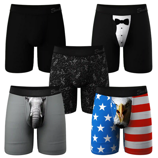 The Ultra Cores Mix | Long Leg Ball Hammock® Pouch Underwear With Fly 5 Pack