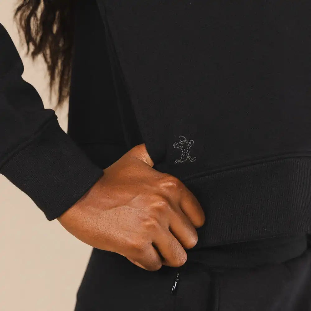 The Threat Level Midnight | Black Sexy Terry™ Women’s Half Zip