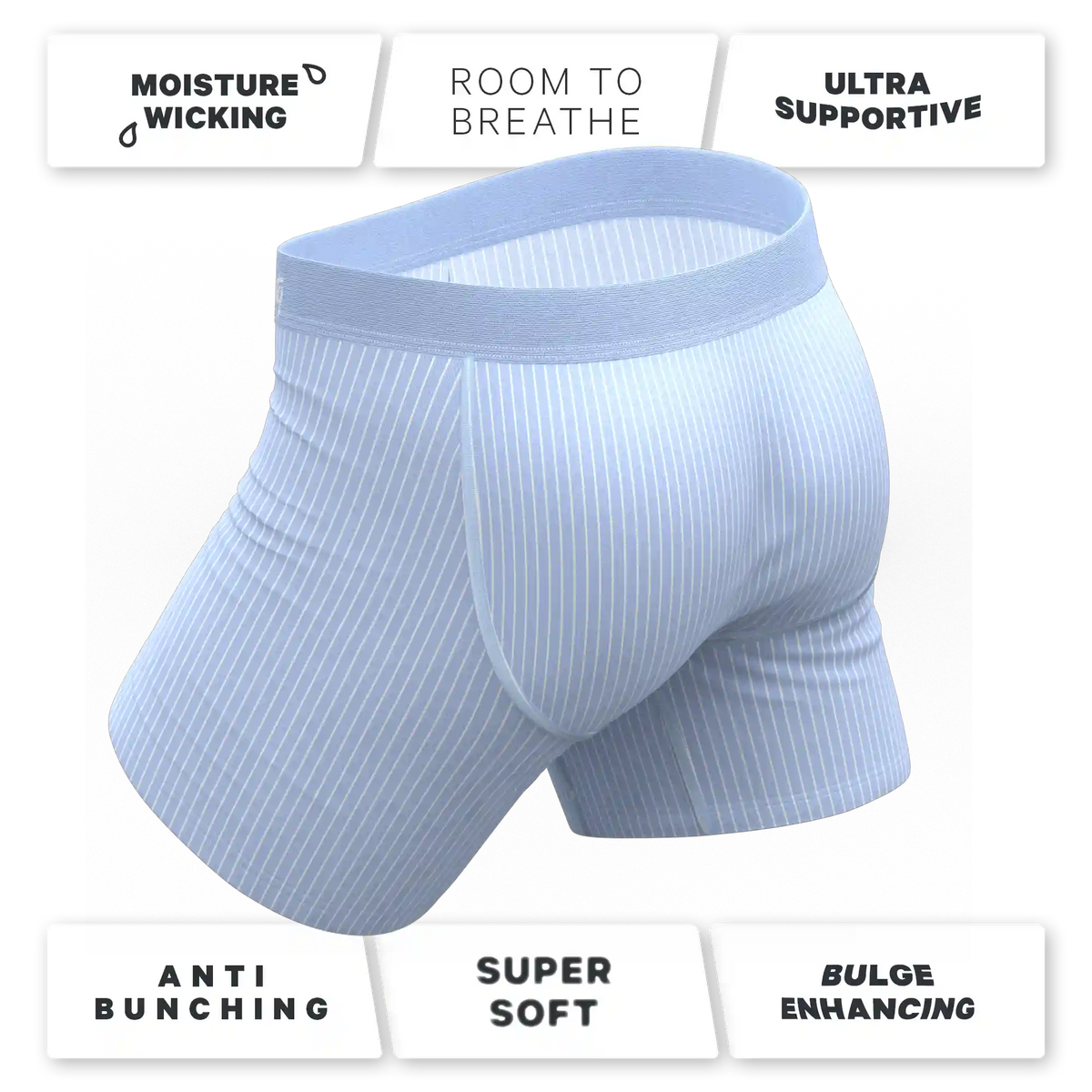 The Venus | Light Blue Stripe Ball Hammock® Pouch Underwear