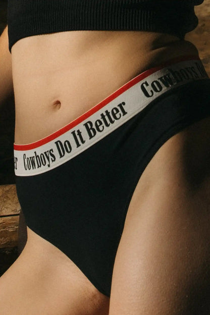 The Cowboys Do It Better | Black Shinesty x Diamond Cross Ranch Cheeky Underwear with Waistband