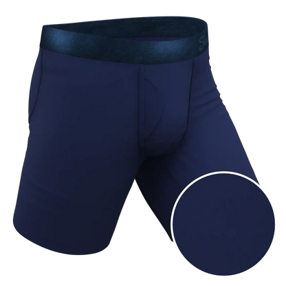 The Navy Jones | Tonal Navy Ball Hammock® Boxer - Long Leg