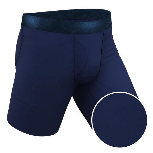 The Navy Jones | Tonal Navy Ball Hammock® Boxer - Long Leg