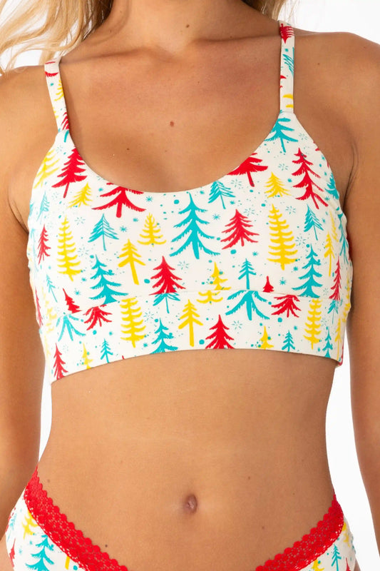 The Pine Tree Playgirl | Retro Christmas Trees Boob Hammock™ Scoop Bralette