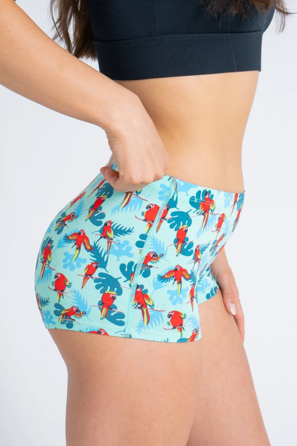 The Squawk Tease | Tropical Parrot Modal Boyshort Underwear