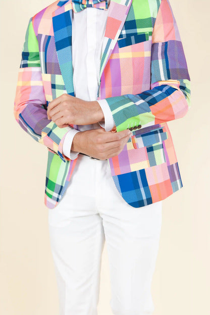 The Plaid To The Bone | Plaid Patchwork Suit