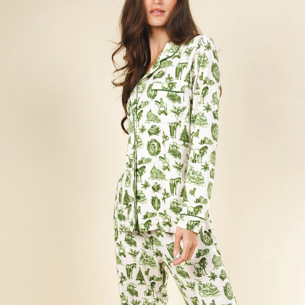 The Western Wonderland | Western Toile SleepDeep™ Women’s Long Sleeve Pajama Set