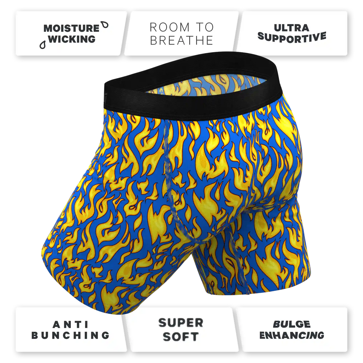 The Fire Crotch | Flames Ball Hammock® Boxer - Long Leg