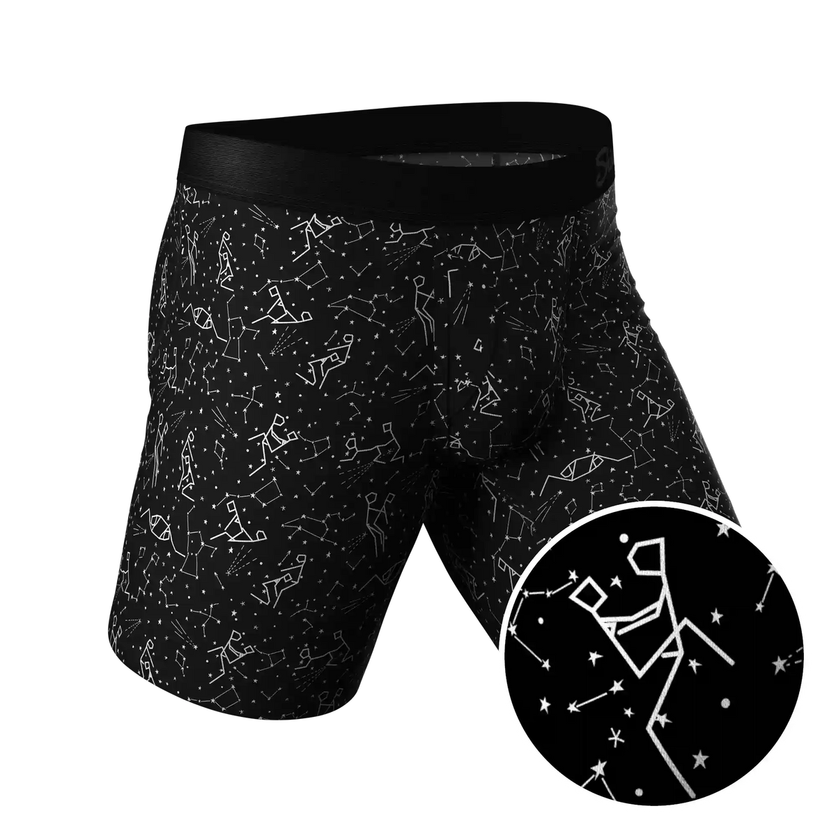 The Big Bang | Glow In The Dark Constellation Ball Hammock® Boxer - Long Leg