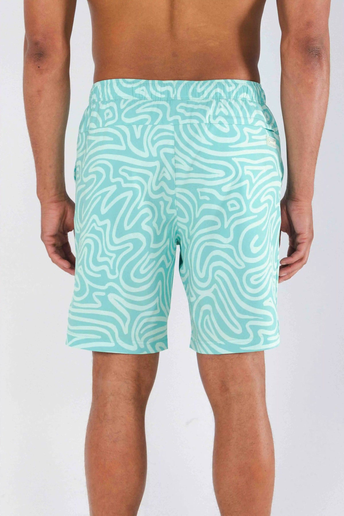 The Water Park | Neon Abstract Line Ball Hammock® Pouch 8" Swim Trunks