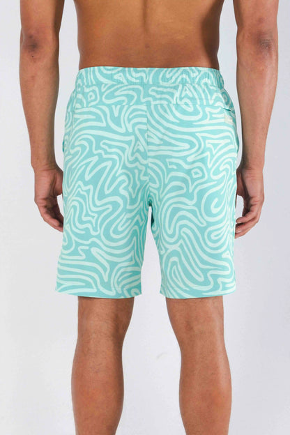 The Water Park | Neon Abstract Line Ball Hammock® Pouch 8" Swim Trunks
