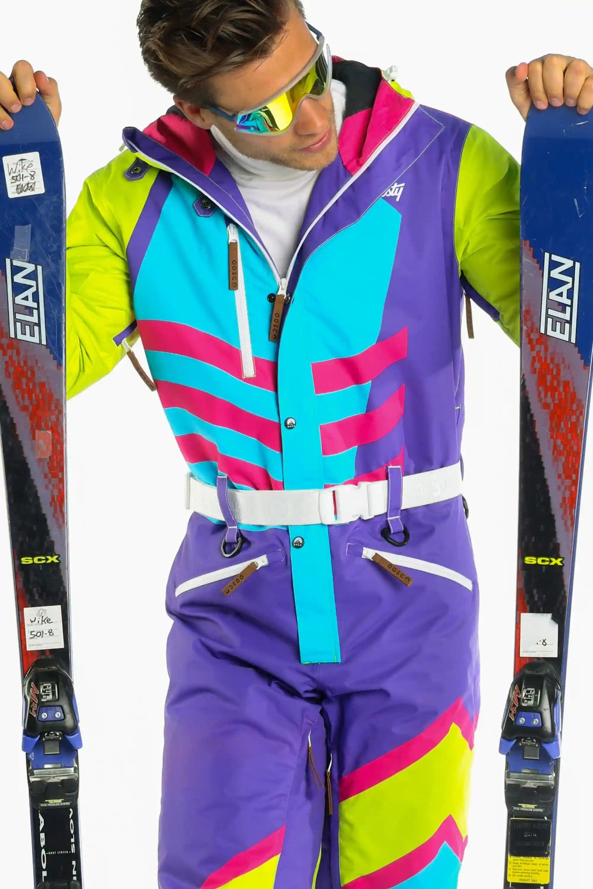 The Chute Your Shot | Men's Neon Purple Retro Ski Suit