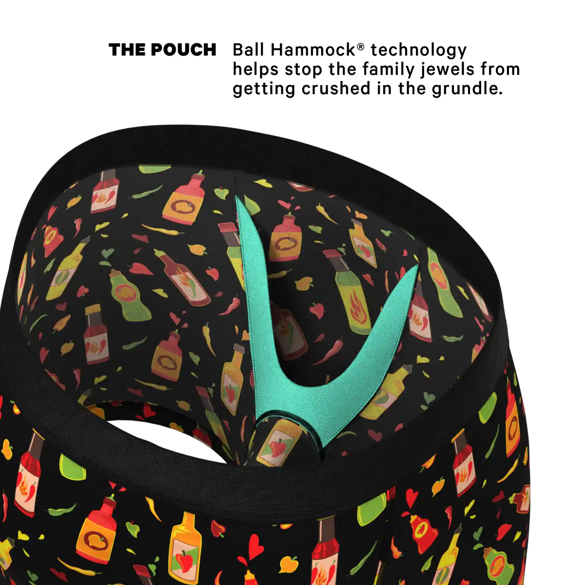 The Gotcha Sriracha | Hot Sauce Ball Hammock® Pouch Underwear