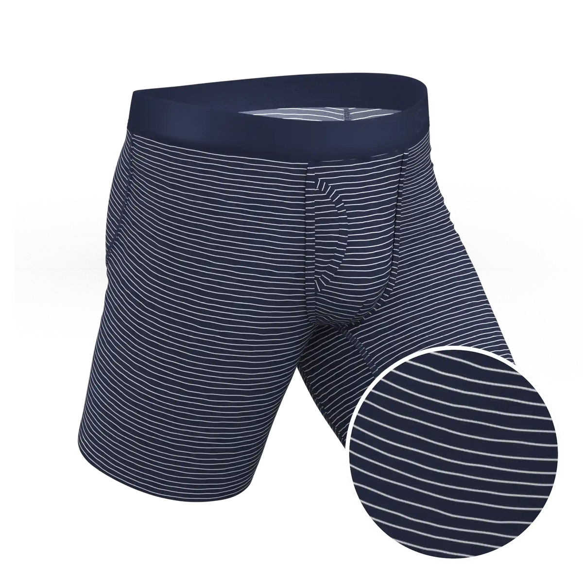 The Cheek Streak | White Stripe Ball Hammock® Boxer - Long Leg