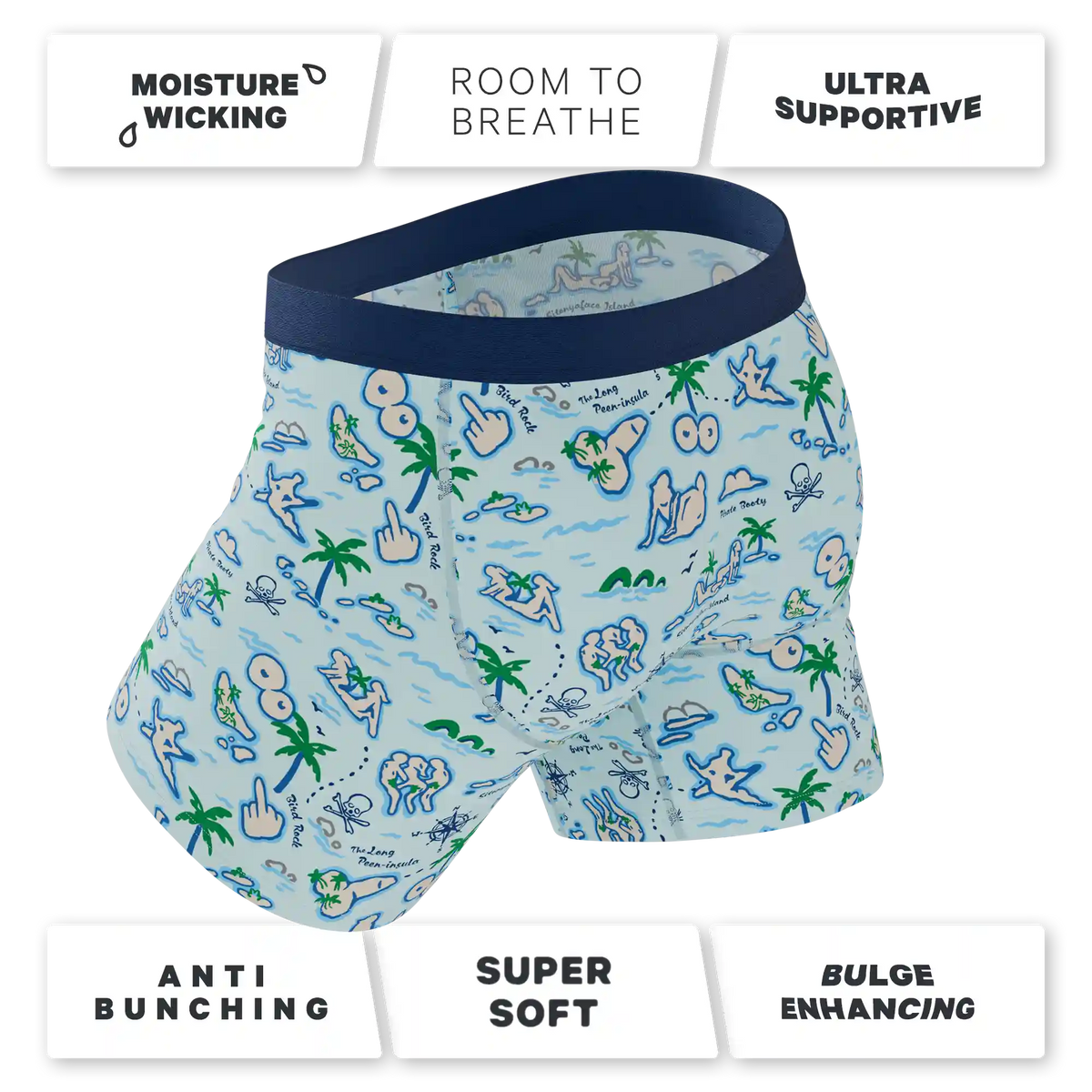 The Pirate's Booty | Naughty Map Ball Hammock® Pouch Underwear