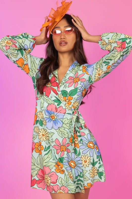 The Garden Party | Floral Derby Wrap Dress