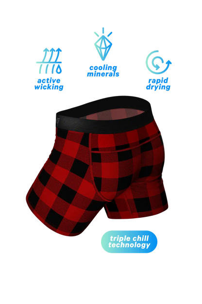 The Red & Black Lumberjack | Buffalo Check paradICE™ Cooling Ball Hammock® Underwear With Fly