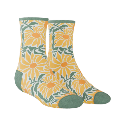 The June Bug | Sunflower Heel Hammock™ Quarter Crew Socks