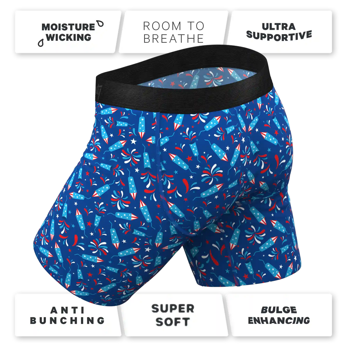 The Crotch Rocket | USA Firecracker Ball Hammock® Boxer - Long Leg