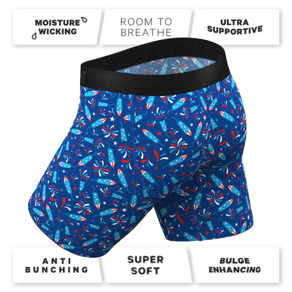 The Crotch Rocket | USA Firecracker Ball Hammock® Boxer - Long Leg