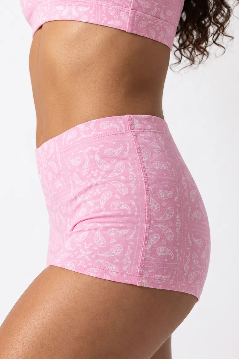 The Silk & Saddle | Pink Bandana Modal Boyshort Underwear