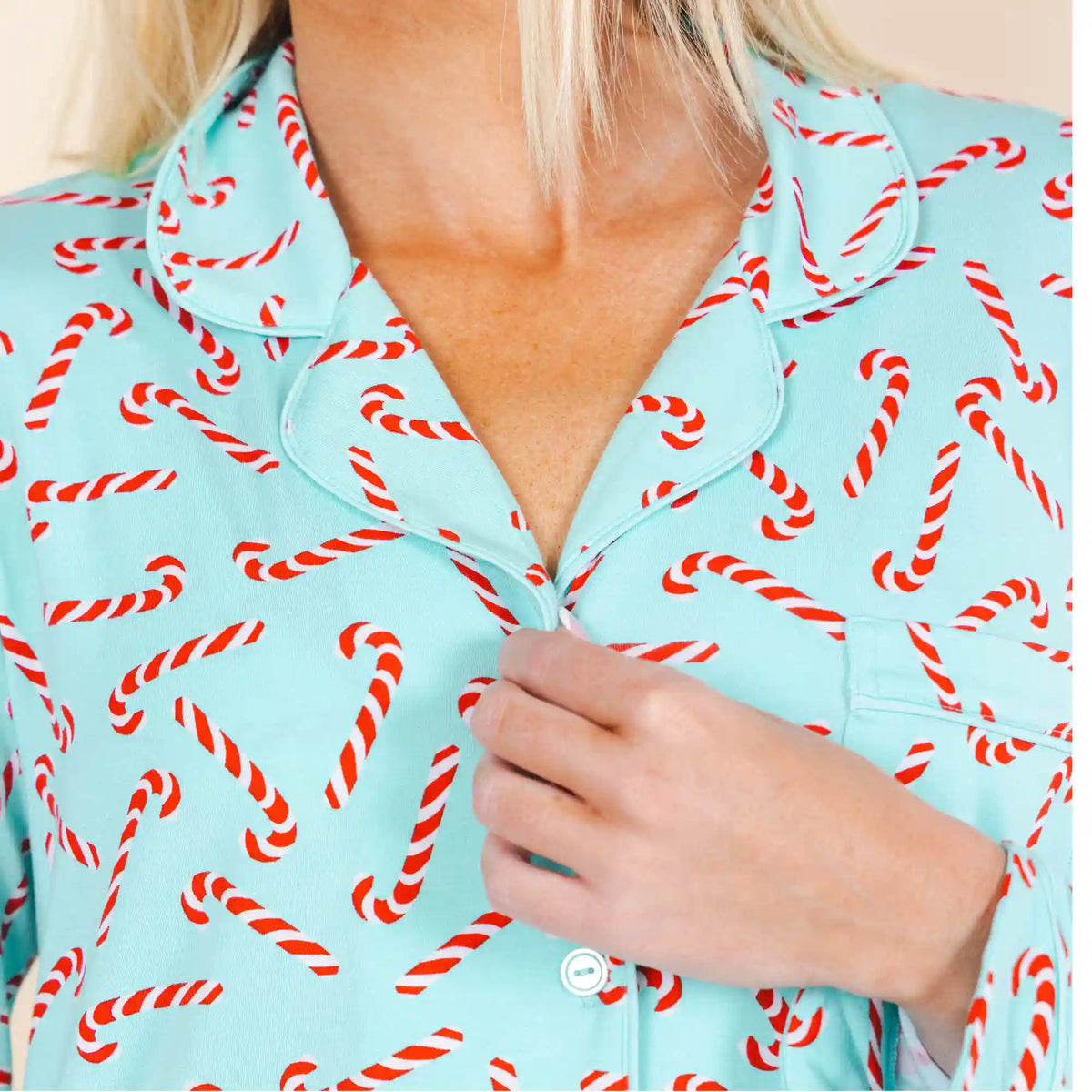The Peppermint Pimp Canes | Candy Cane SleepDeep™ Long Sleeve Pajama Dress