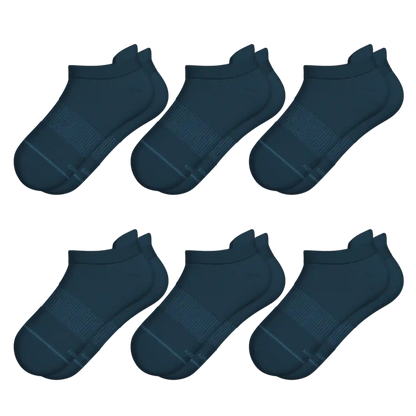 The Big Blue | Heel Hammock™ Ankle Socks 6 Pack