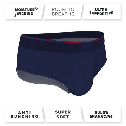 The Blueberry Pie | Red Tip Navy Ball Hammock® Pouch Underwear Briefs