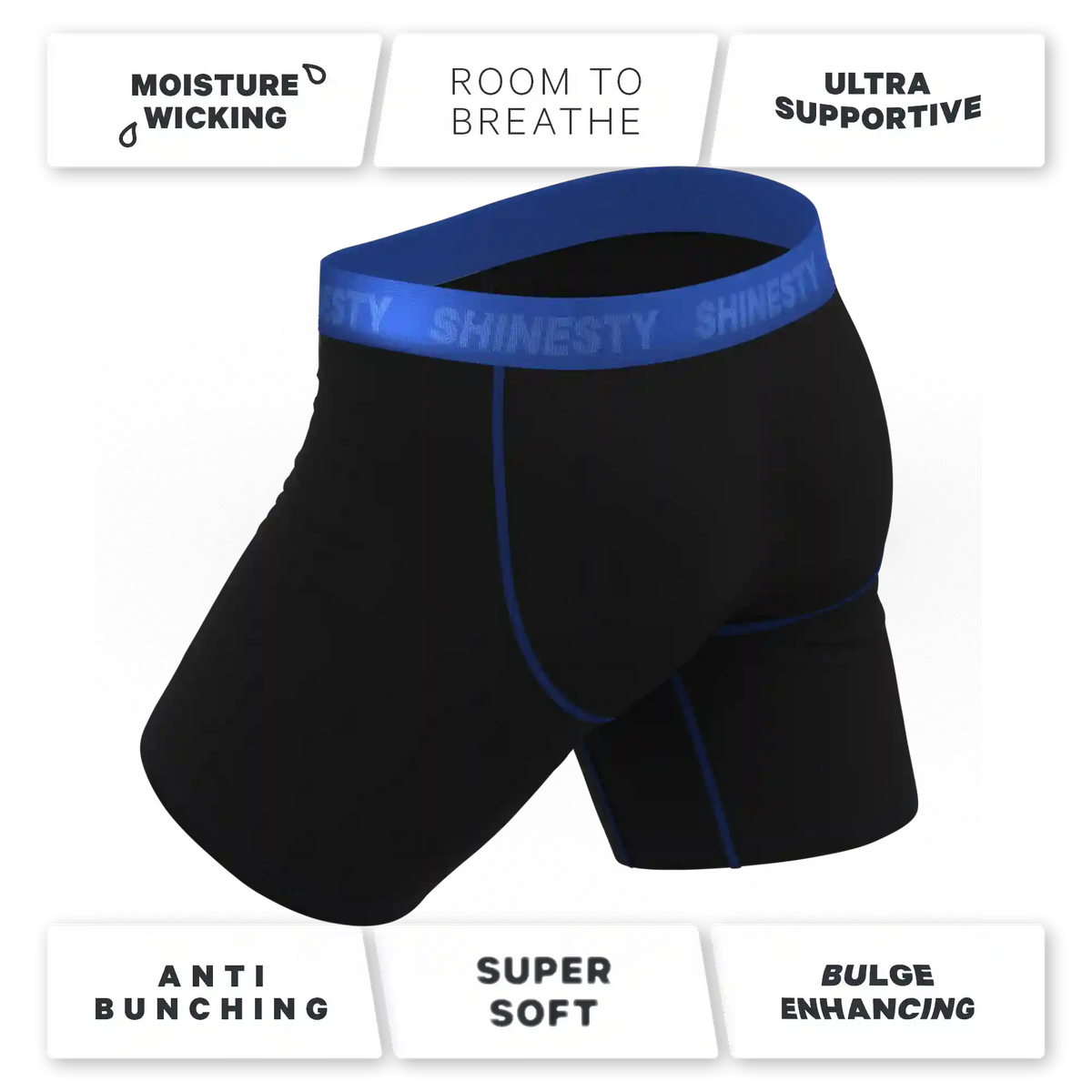 The Rhythm & Blues | Black and Blue Ball Hammock® Boxer - Long Leg