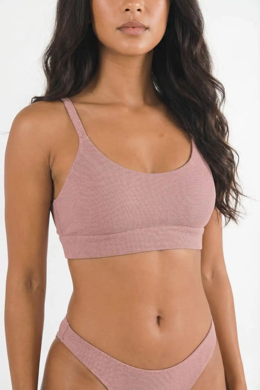 The Bell Pep | Red Chambray Boob Hammock™ Scoop Bralette