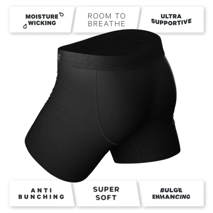 The 009 | Black Tuxedo Ball Hammock® Pouch Underwear With Fly